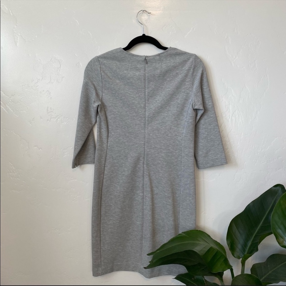 Theory | Gray Half Sleeve Mini Shift Fixture Pont Dress - Picture 7 of 8